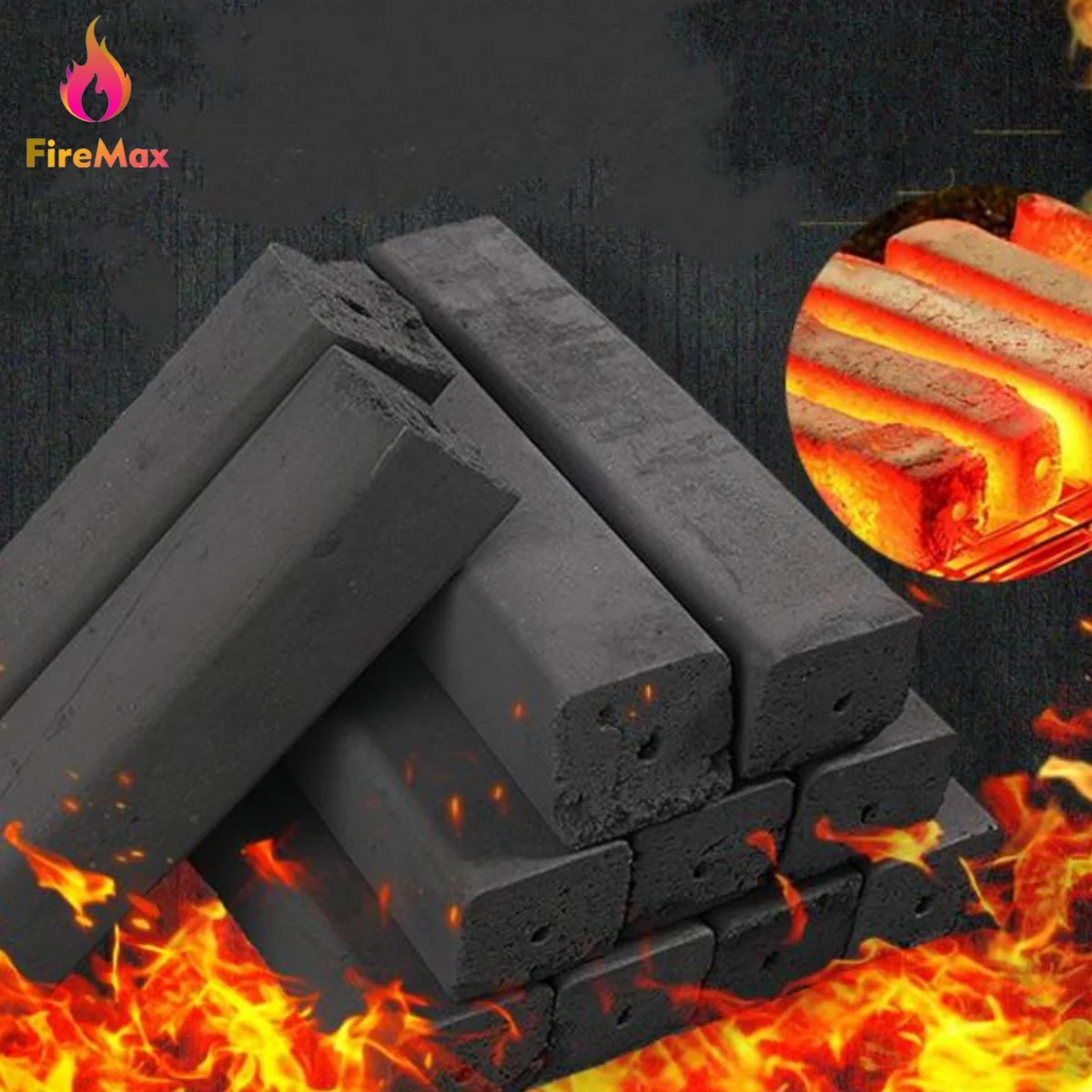 FireMax Haushalt Holzkohle Brikett Wrfel Klumpen Bbq Holzkohle Natur  Bambus Holzkohle fr Grill