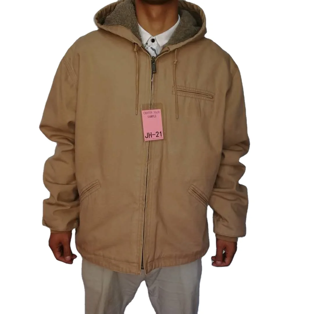 Winter Work Jacket Heavy Duty Duck Canvas with Sherpa Lining