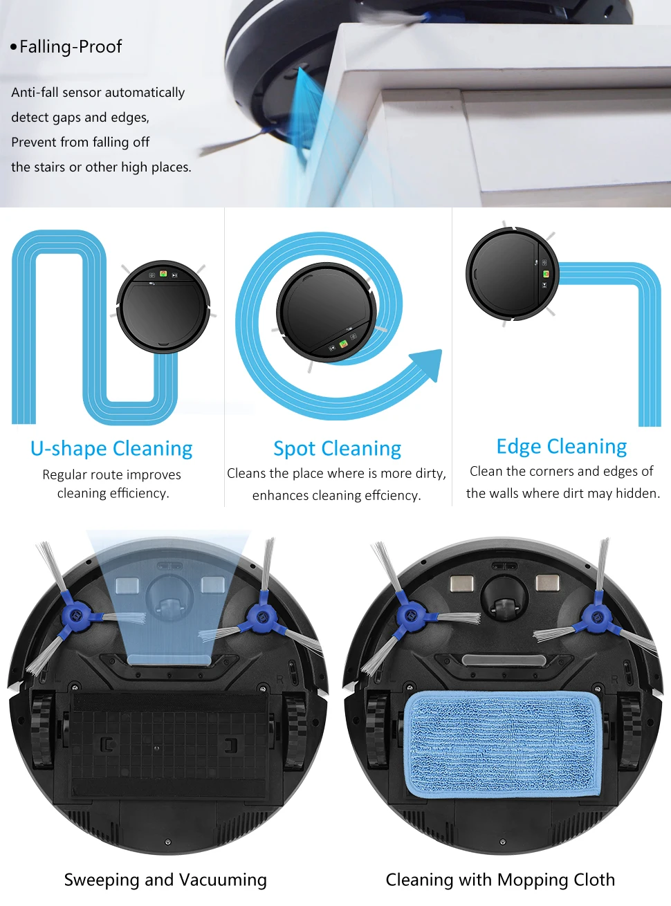 Automatic Robot Vacuum Cleaner Self Charge Vacuum Robot Cleaner Wifi