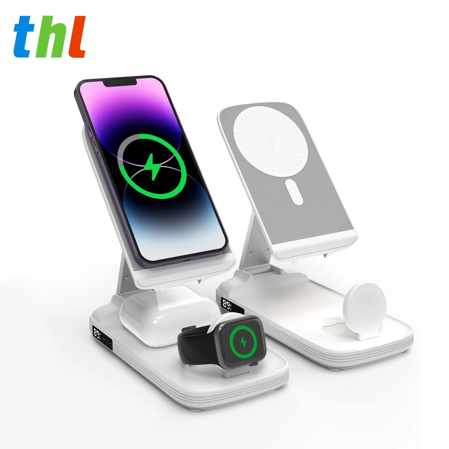 Multifunction Foldable 3 In 1 Wireless Charging Phone Stand Power Bank Thl 10000 Mah Magsafe