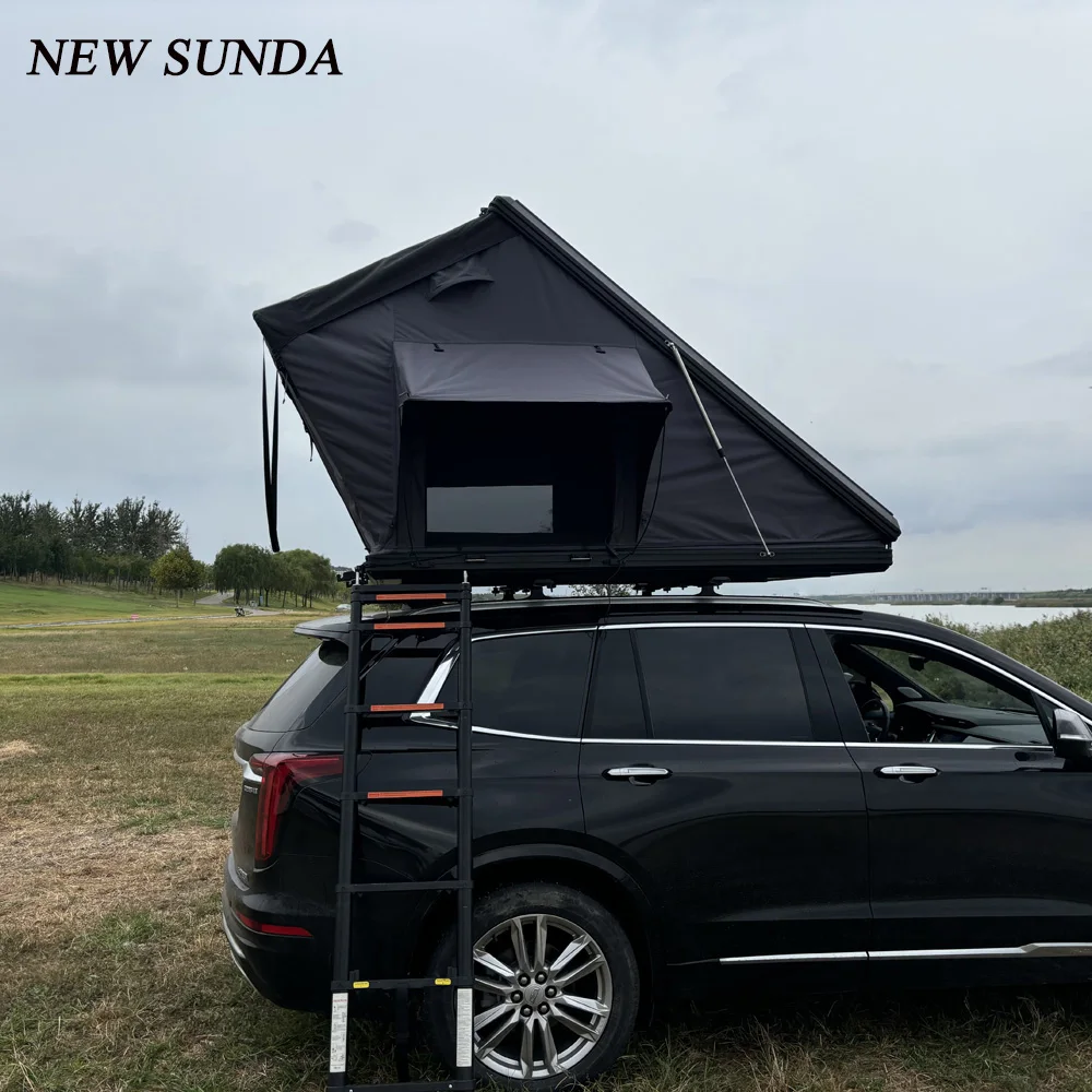 2 Person Camping Aluminum Rooftop Tent Car Triangle Clamshell Hard ...