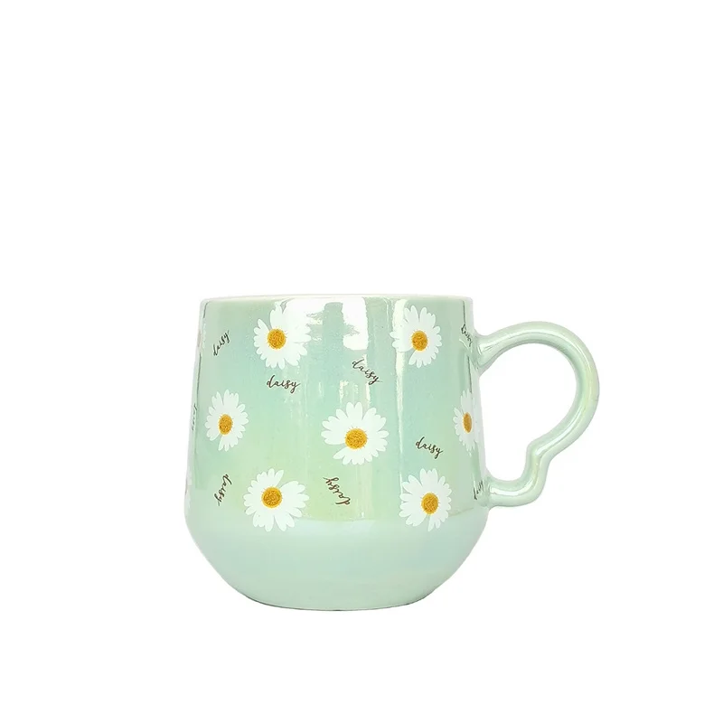 Factory Custom Unglazed Ceramic Mug With Lid Blue Ceramic Mug Coffee Mug