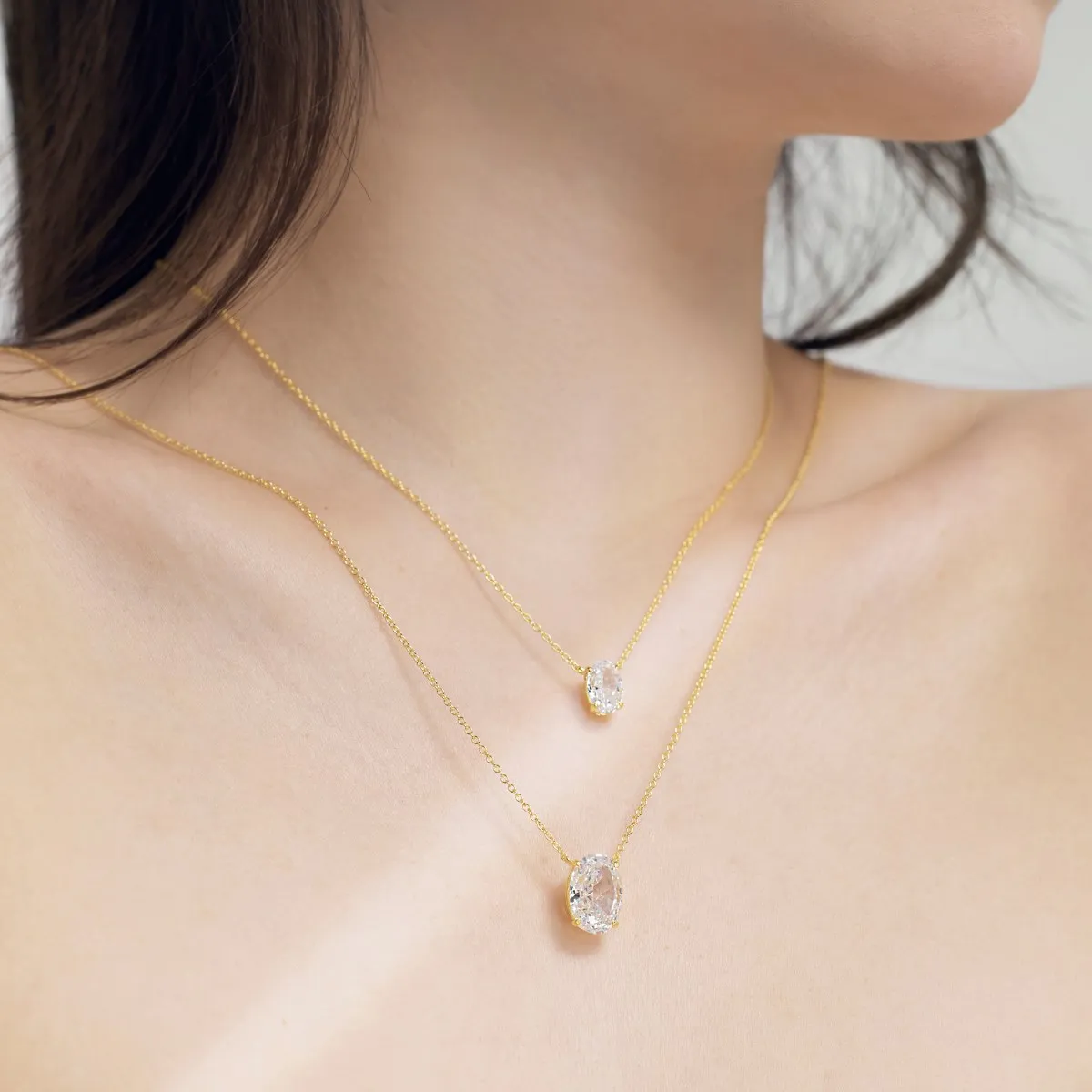 KAKODIY 18K Gold Plated Chain Elegant Bright Round Pendant 925 Sterling Silver Jewelry 8A Zircon Necklace for Women detail 3
