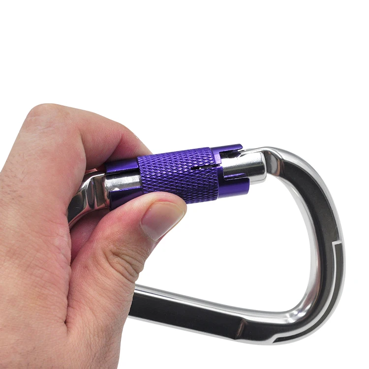 
 Оптовая продажа, 25KN наружные алюминиевые карабиновые крючки с логотипом на заказ  