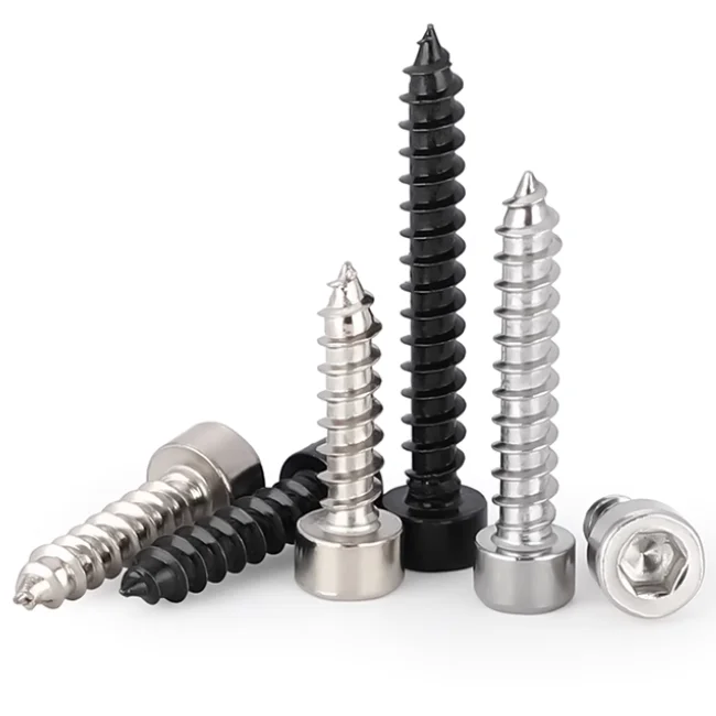 product profession hexagonal thin cylindrical cheese cup head stainless steel self tapping screw hex socket allen head cap screw m3-64