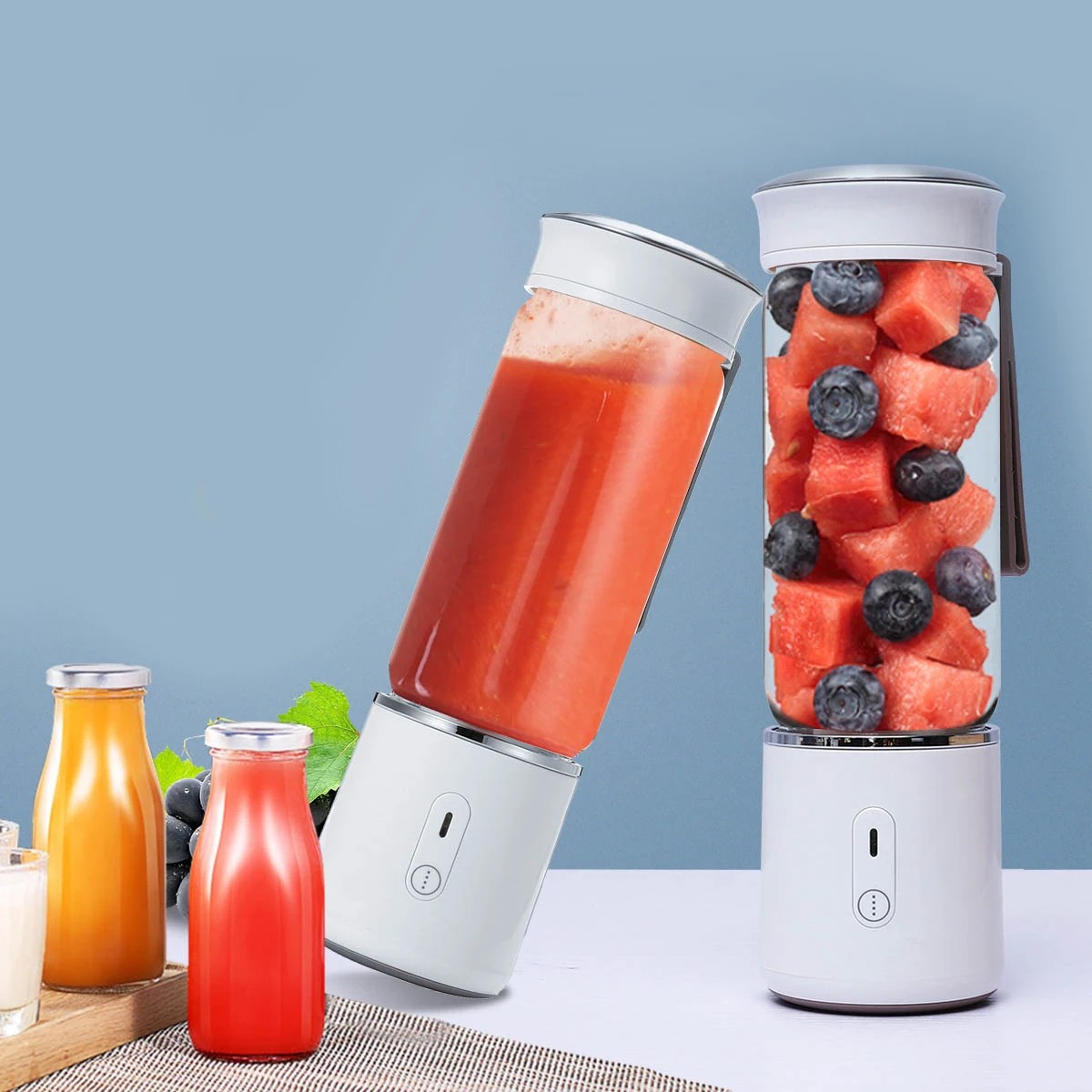 500ml Electric Fruit Juicer Glass USB Mini Home Travel Handheld Smoothie  Maker Juicer Machine