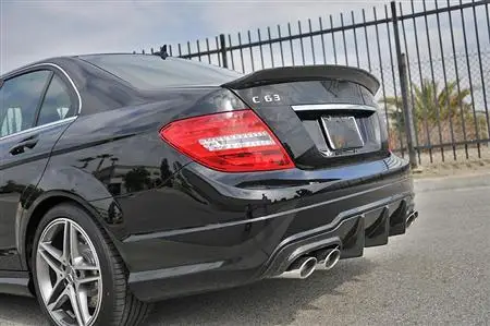 Spoiler Arrière Pour Mercedes Classe C W204 (2008-2014) - Style RT, Noir Brillant, ABS, Installation Adhésive - Pour C180, C200, C250, C300, C350, C63