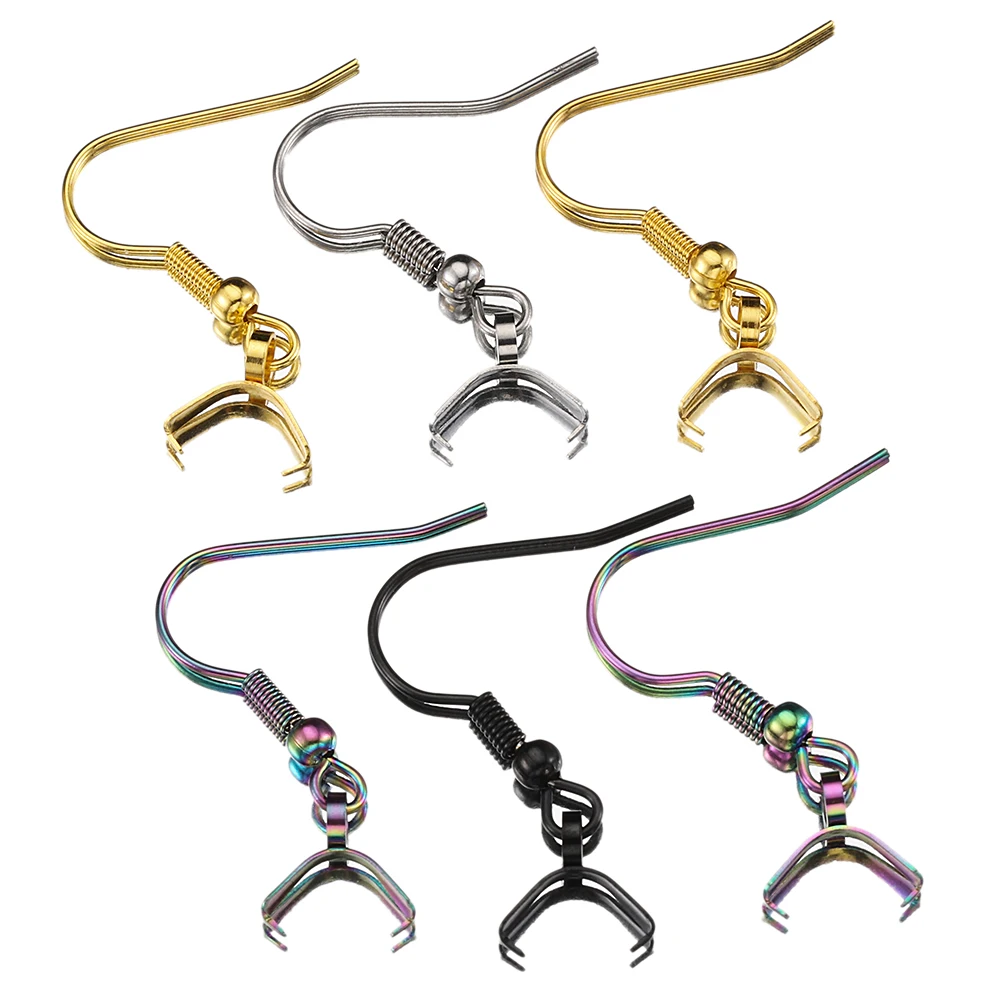 Stainless Steel Earring Hooks With Pinch Bails Clasp For Diy Earring