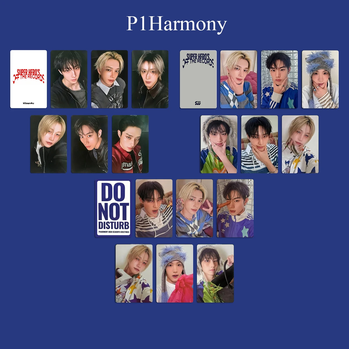 6Pcs/Set KPOP P1Harmony SW K4 Ver Selfie Photocard KEEOHO JONGSEOB
