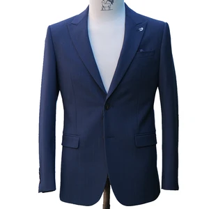 Men's Royal Blue Slim Fit Cotton Blazer Single Breasted Navy Metal Matte Buttons Zipper Fly Plus Sizes Breathable Breathable