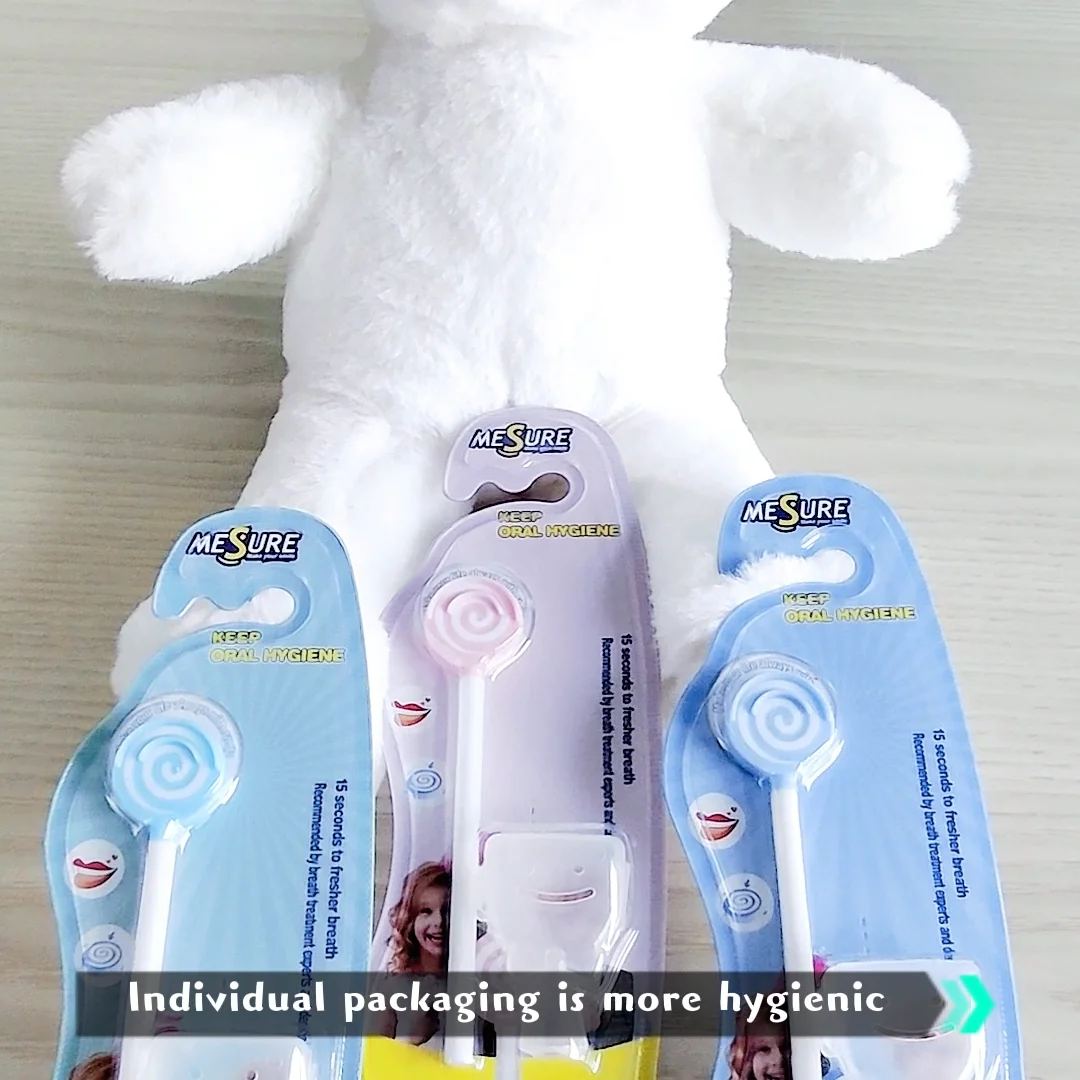 New Colorful Baby Tongue Cleaner With Cover Candy Lollipop Tongue