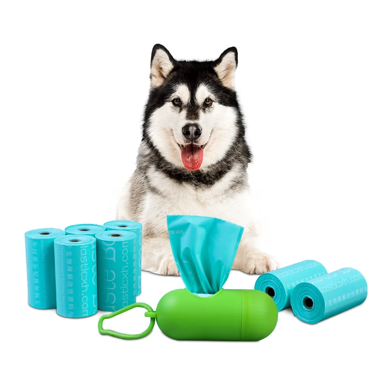 Custom Logo Biodegradable Dog Bags to Collect Poop Plastic Compostable Pack Dog Waste Dog Poop Bags