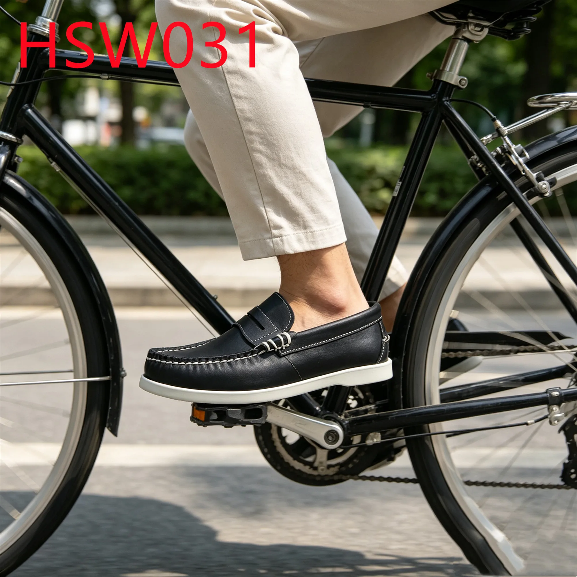 HY,20 Pairs Available Easy Wear Full Leather Hua Singh Boat Shoes Walking Like Mask-style Blue/honey Color Moccasin Shoes HSW031