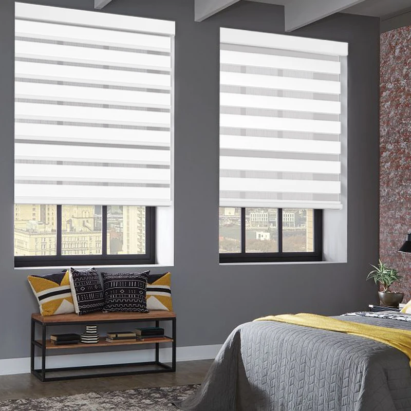 High Quality Factory Zebra Blinds  Remote Control Battery Operated Motorized Custom Motorized Smart Zebra Blinds for Window