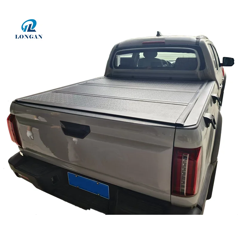 Brushed Finish Built-in Hard Four Fold Cover Cargo Pickup Truck Tonneau Bed Cover Ford F150 Shuttler Car Accessories 2025