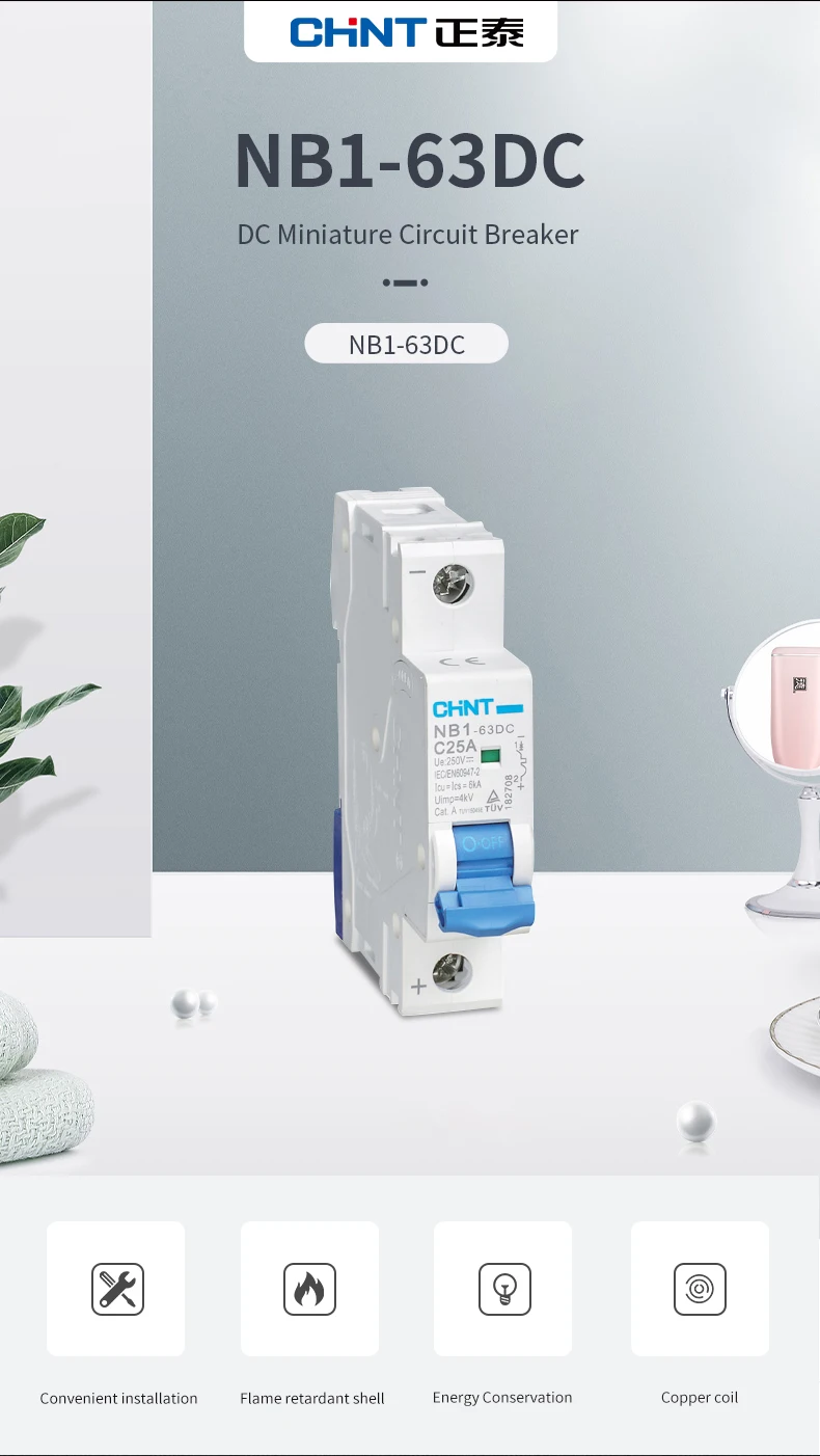 Chint Circuit Breaker Nb163 1p/2p/4p Dc Mcb Miniature Circuit Breaker