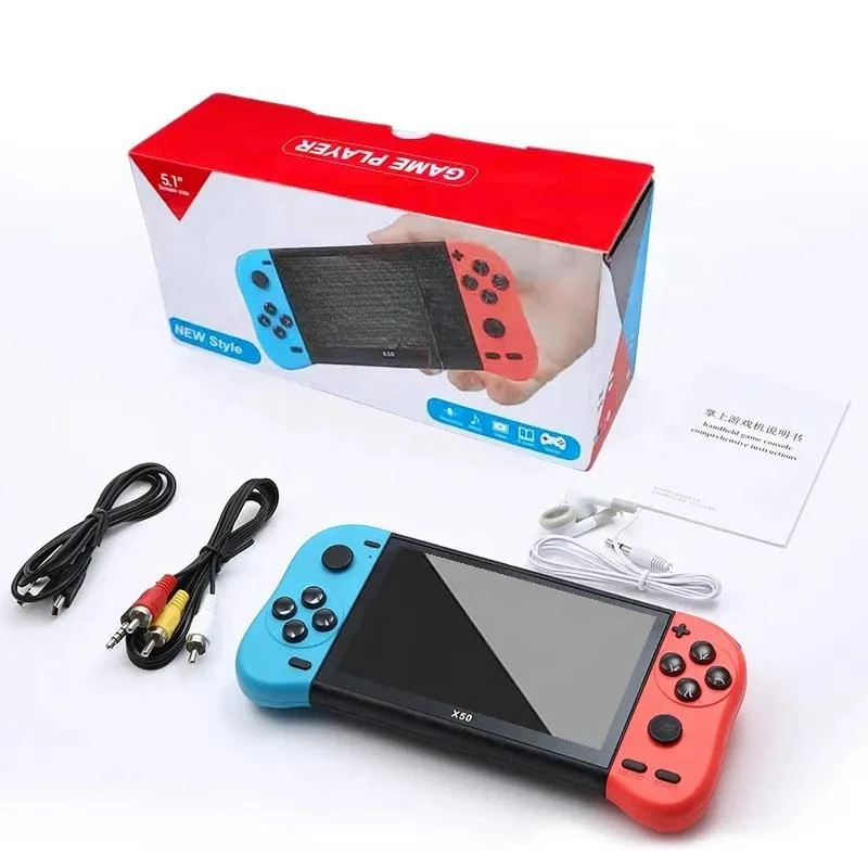 2022 New Design Cheapest Portable Retro Pocket Video Handheld Game Console Player X50 Handheld Game Machine