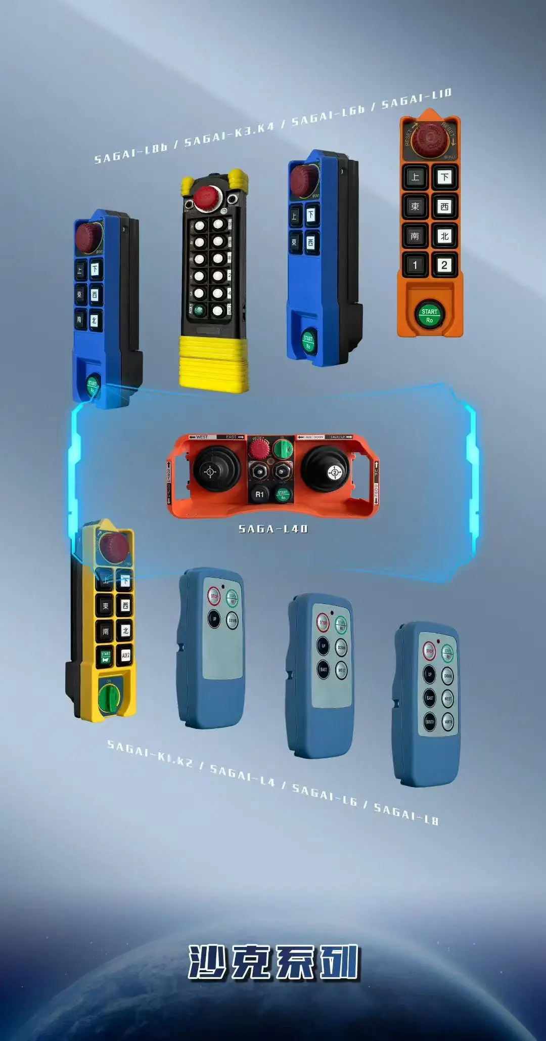 Saga-L40 Tower Crane Remote Control Industrial Wireless Joystick Dual ...
