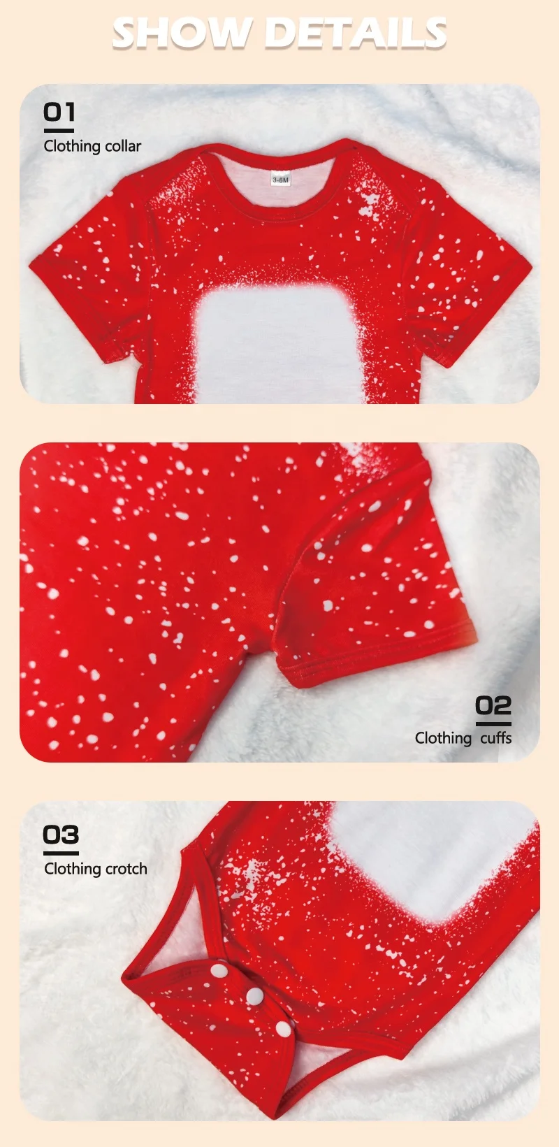 Prosub Wholesale Sublimation Baby Clothes Custom Print Tie Dye Infant T