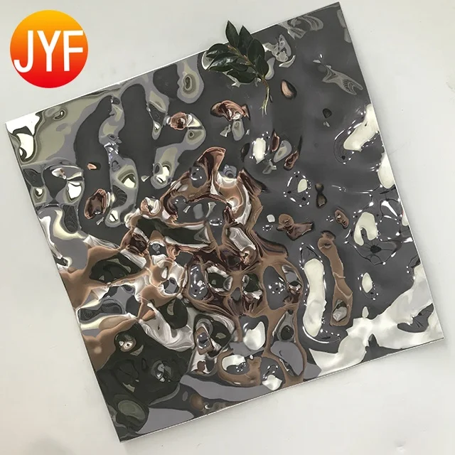 ANY998 Embossed Stainless Steel Color Plate Brushed 304 316 Decorative Water Ripple Metal Sheets for Ceiling