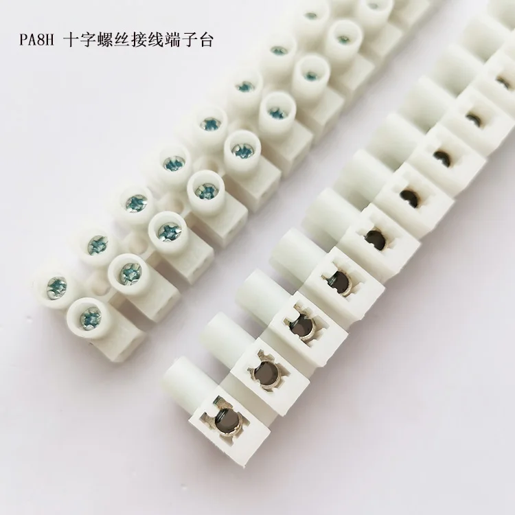 Nylon Terminal Block Electrical Cross Screw Type PA8-12 Pin Wire Connectors Wire Terminal Block