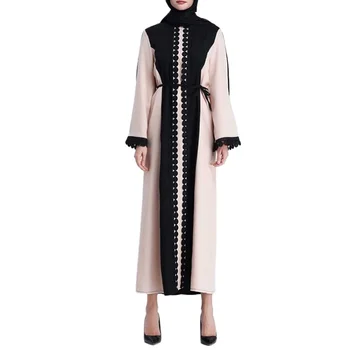 KD0823 2021 Islamic clothing muslim turkish long sleeve new design dress lace flower women dubai abaya