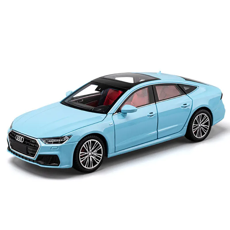 Simulation 1:24  A7 Toy Gift for Kids with Sound and Light Pullback Die Cast Model Car