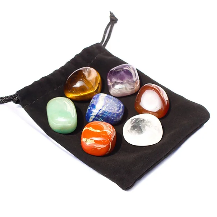 100% Natural Stone 7 Chakra Set Yoga Crystal Healing Meditation Energy ...