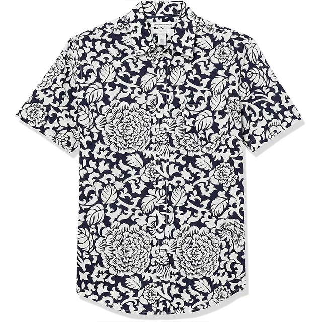 OEM ODM Wholesale customization men's casual digital printed check plaid striped pattern custom pattern short sleeve shirt