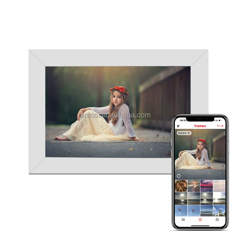 PROS 10 Inch Smart WiFi Cloud Digital Photo Frame IPS Full HD Display Touchscreen 16GB Storage Electronic Photo Video Frame