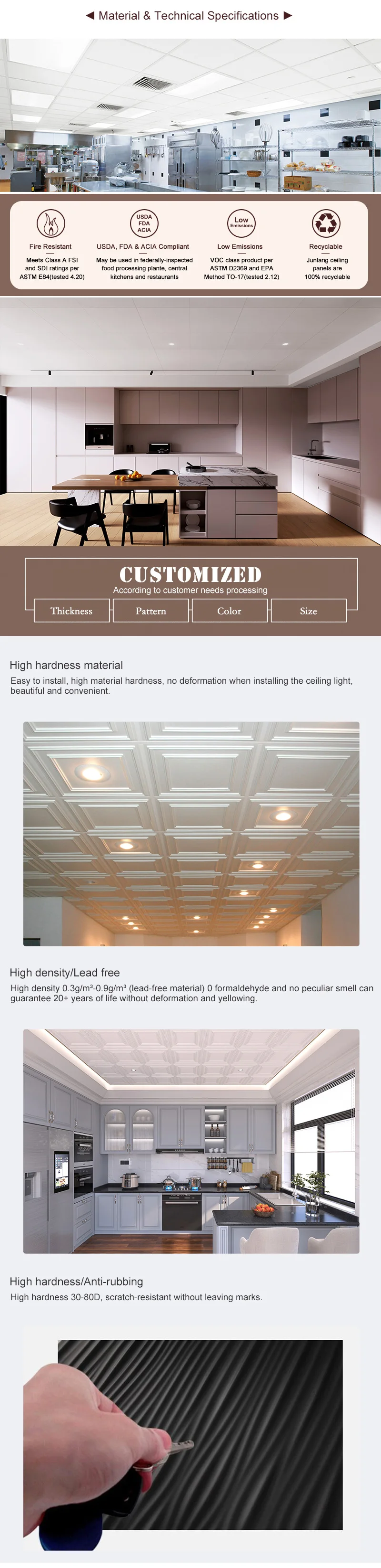 Lightweight 2 Ft.x 2 2x4 Ft Commercial Ceiling Tiles White Bathroom Pvc ...