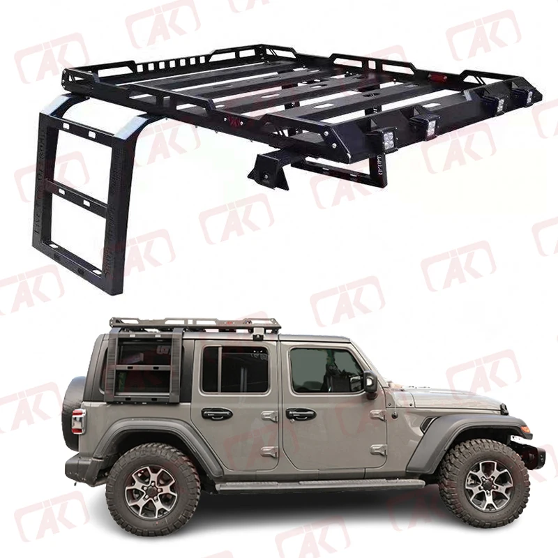 4wd Jk Jl Body Kit Luggage Carrier Roof Rack Rear Side Ladders For Jeep