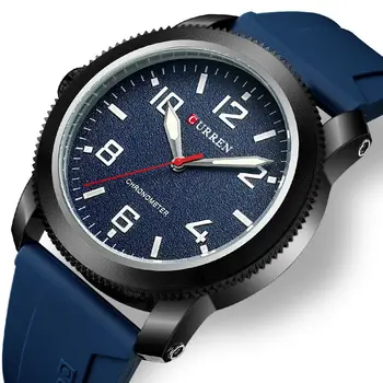 Hot Selling CURREN Watches for Men Luxury 46mm Large Dial Silica Gel Strap Men's Watch Waterproof Luminous Wristwatches Male
