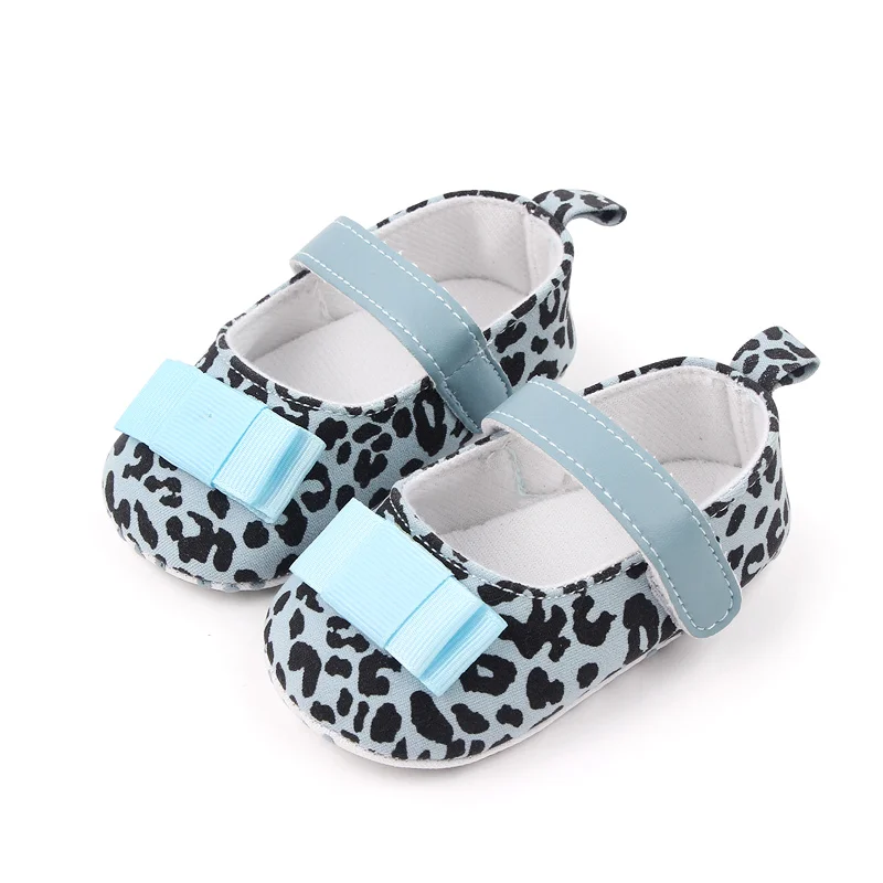 Spring Summer and Fall Fashion Leopard Print Bow Princess Shoes for Baby Girls Toddler Shoes manufacture