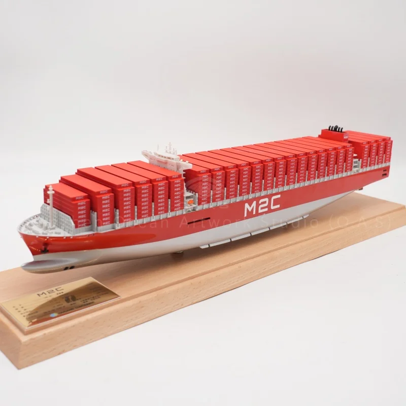 【LA】По мера направен модел на товарен брод M2C, 45 см, мащаб 1:888, висококвалитетен модел на контейнерски брод за бизнис подарок