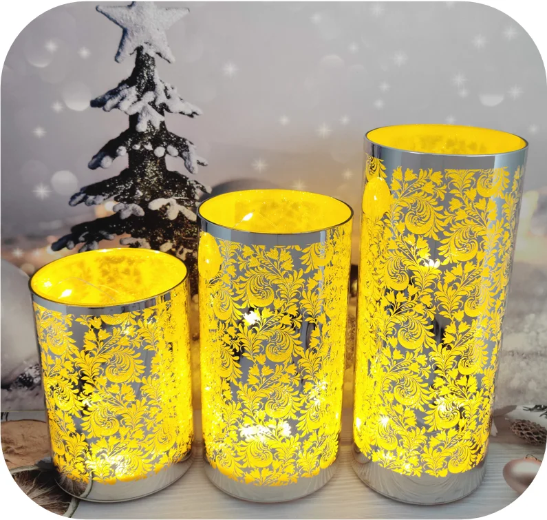 Guanmei home decoration 48 new designs glass candle holder clear glass vase with led lights factory