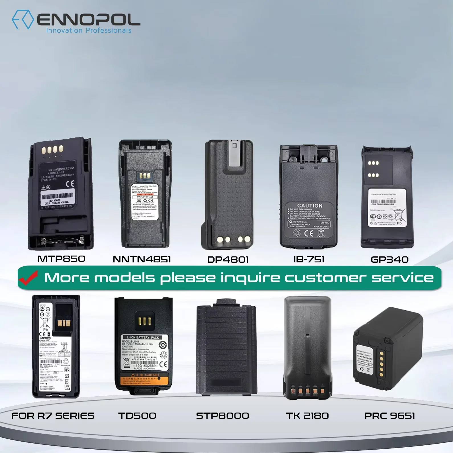 ENNO Replacement Lithium-Ion Rechargeable Battery Motorola Sepura Walkie Talkie Pilas Para Radio Two Way Radio Batteries