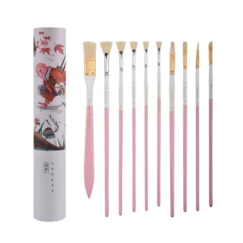 Paul Cezanne Wholesale 10pcs Bristle Painting Brush Set for Painting/Artist Watercolor Acrylic Art Suppliers