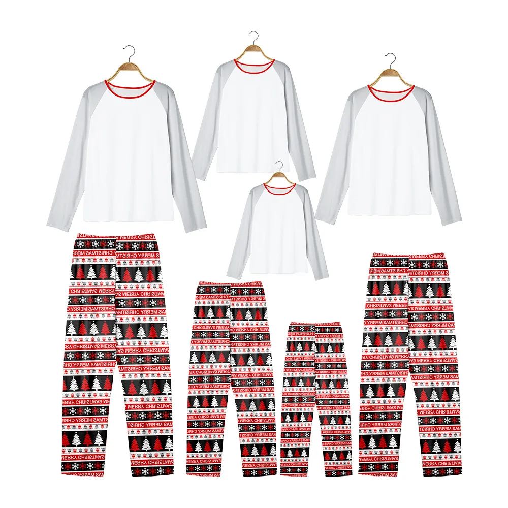 Sublimation Paper Blank Christmas Pajamas,Printed Long Sleeve Top And