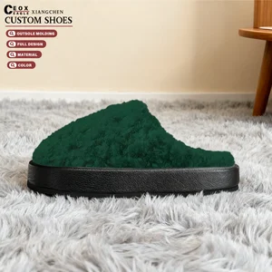 Women's High Quality Custom Fashion Trend Closed Toe Fur for Soft Thick Rubber Sole Warm Anti-Slip Winter