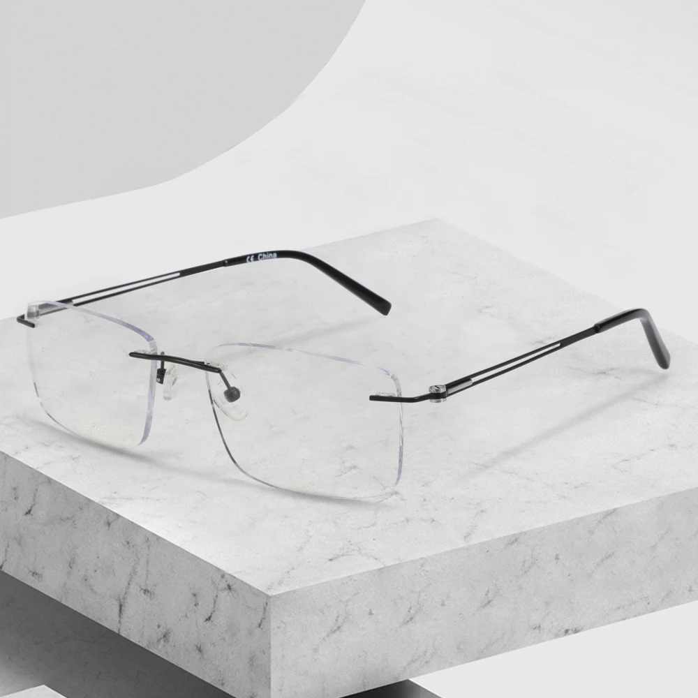 Bemore New Model High Quality Men Japan Beta Titanium Rimless Frames Glasses Eyeglasses