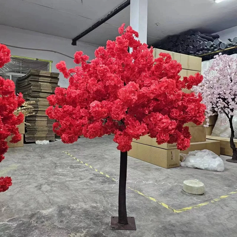 L Customize Sakura Trees Red Purple White pink Wedding Background Decor Table Centerpieces Flower Artificial Cherry Blossom Tree