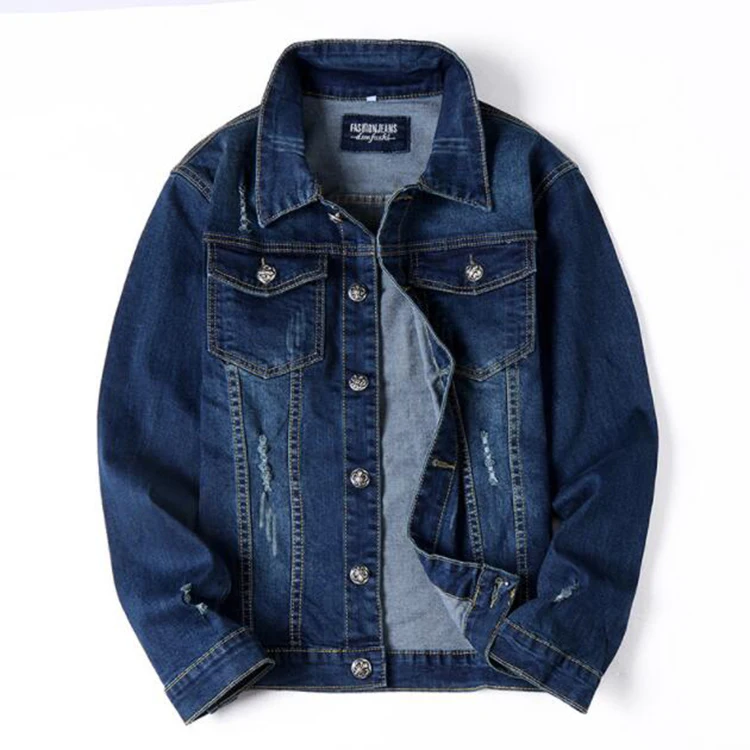 Spring Men Denim Jacket Casual Slim Long Sleeve Jean Jacket Coat With Multi Pocket Fashion Classic Blue Jackets