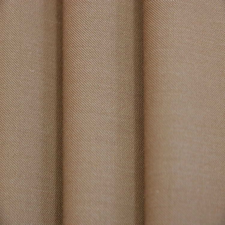 Khaki Color 45% Wool 55% Polyester Fabric for Ladies Office Wear W-066