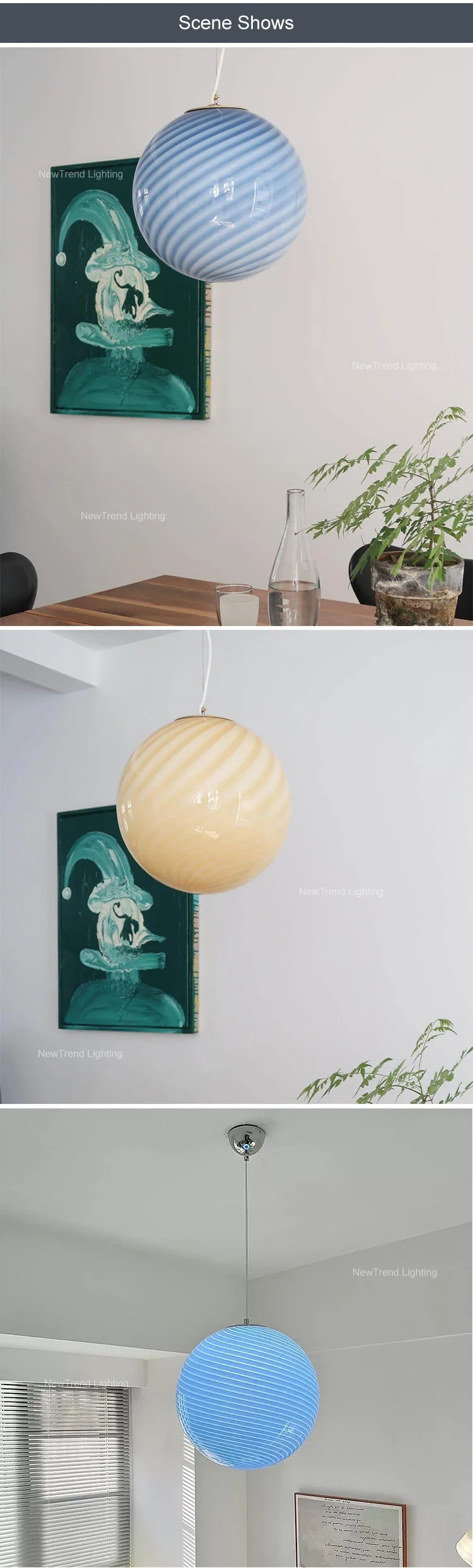 cpl 443 artistic wabi sabi round chandelier  textured glass globe suspension light for restaurant  hotel bar-6