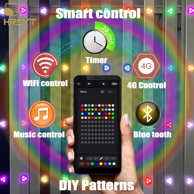 HRSYT LED Point Light Soffit Lights Customized APP Smart Control Residential Commercial Seasonal Stunning Recessed Eaves Lights