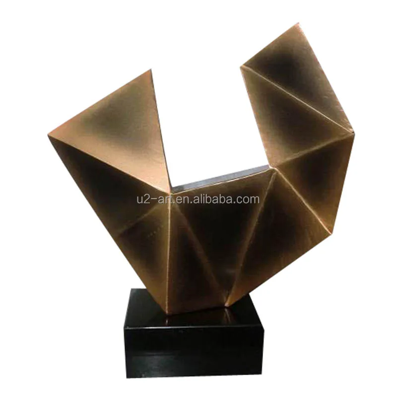 Wholesale Sculpture Irregular Geometric Bronze Luxury Metal Crafts for Hotel Entry