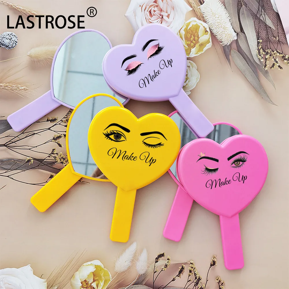 Custom Handheld Mirror Square Heart Shape Mirror Wholesale Eyelash