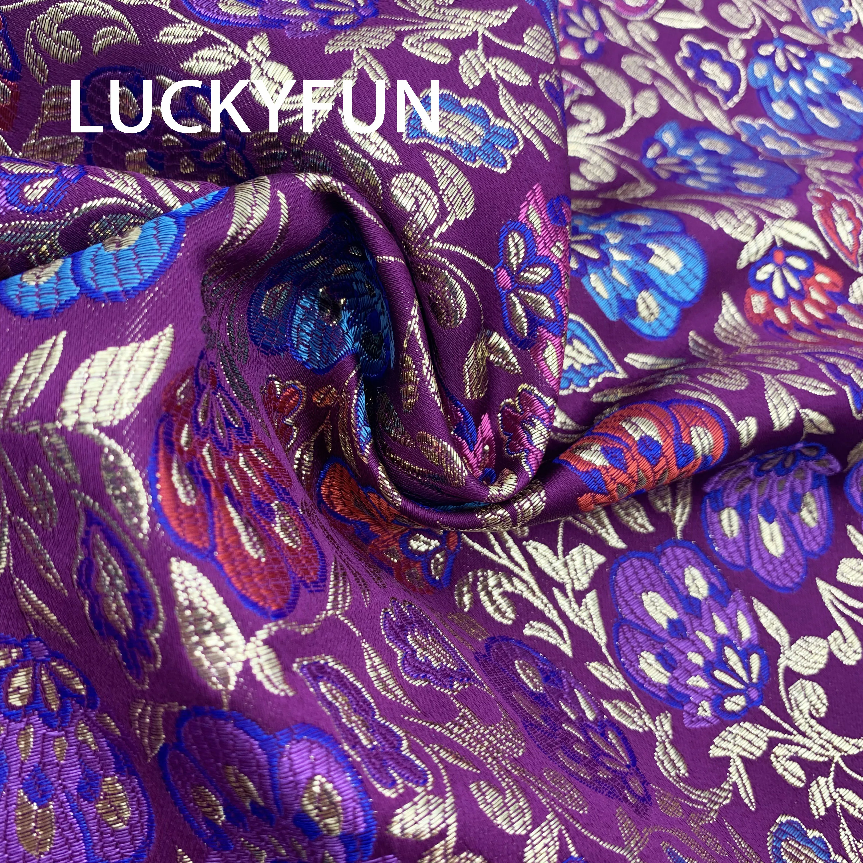 HOT SELL Women Dresses Graphic Designing Polyester Metallic Brocade Jacquard Fabric