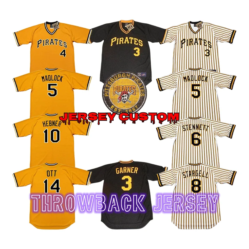 Pittsburgh 3 Jay Bell Pirates 6 Rennie Stennett 14 Gene Alley 15 Daog  Drabek Throwback Baseball Jersey Stitched S-5xl Pirates - Buy Pittsburgh  Pirates